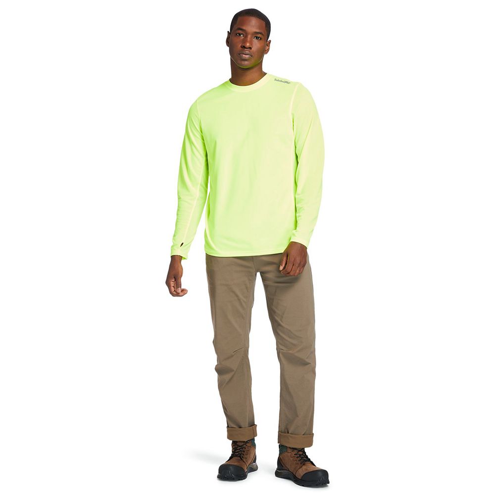 Timberland Mens T-Shirts PRO® Wicking Good Long Sleeve - Green - India RO6321570